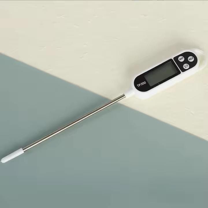 Termómetro De Cocina Digital De Acero Inoxidable Para Alimentos Y Leche Tipo Probar Necesita LR44 Batería Célula De Botón - 1