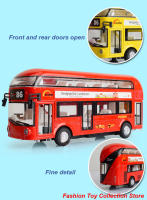 Modelo De Autobús De Aleación 1:32 Con Sonido Y Luz Vehículo Pull Back Juguetes De Decoración Para Niños Regalo Simulación Alta Diecast - details 7