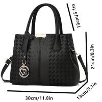 Bolso De Hombro Para Mujer Estilo Europeo Y Americano Con Patrón De Lichi Bordado Moda Bolso De Mano Diagonal Material PU Con Lining De Nylon - details 2