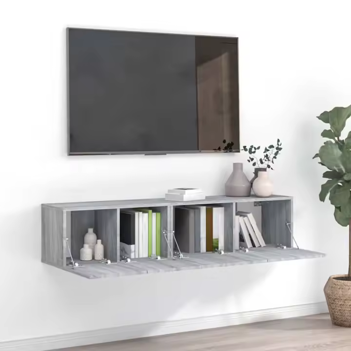 vidaXL Set de muebles para TV 2 pzas madera contrachapada gris Sonoma - 1