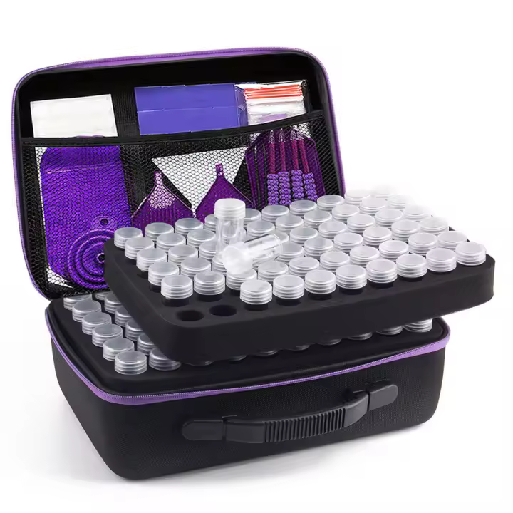 Caja De Almacenamiento Para Pintura Diamante Con 30/60/120 Slots Herramientas De Arte De Uñas Y Joyería Caja De Rhinestone Mosaico Para Bricolaje - 1