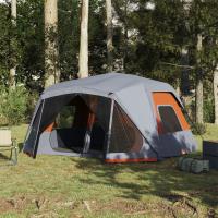 vidaXL Tienda Familiar 10 Personas Impermeable Apertura Rápida Toldo Carpa Color Gris y naranja,  Azul,  Verde y mas - details 1