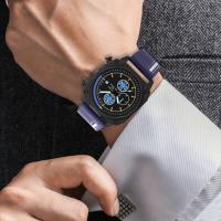 Reloj Deportivo De Moda Para Hombres NOTIONR Con Correa De Cuero Resistente Al Agua Y Luz Propia Calendario Cuarzo Reloj - details 0