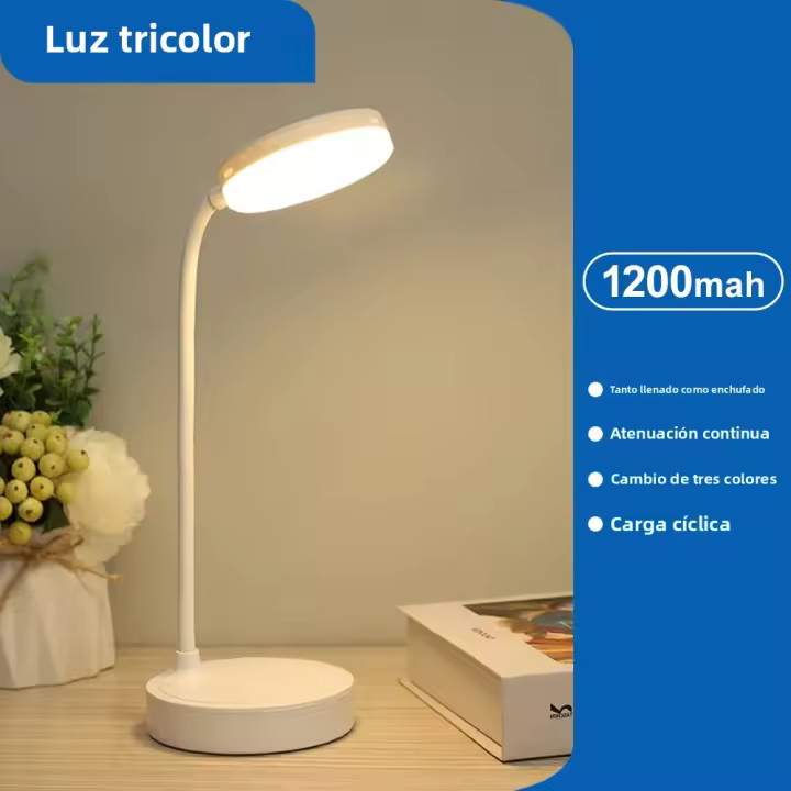 Lámpara De Escritorio Recargable USB Con Clip Y Luz Nocturna Para Dormitorio Estudio Lectura Oficina 360° Flexible - 1