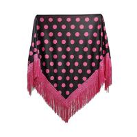 Manton con Lunares Para Adulto. Mantones Flamenco Sevillana.Mantón para fiesta de Color Rojo Negro Rosa Blanco Azul y Verde - details 2