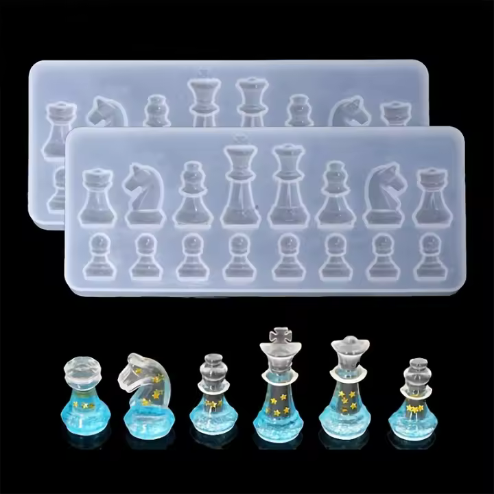 2Pcs Mini Molde De Ajedrez Pequeño En Resina Silicone Para Epoxy Herramientas De Decoración Y Modelado Para Manualidades - 1