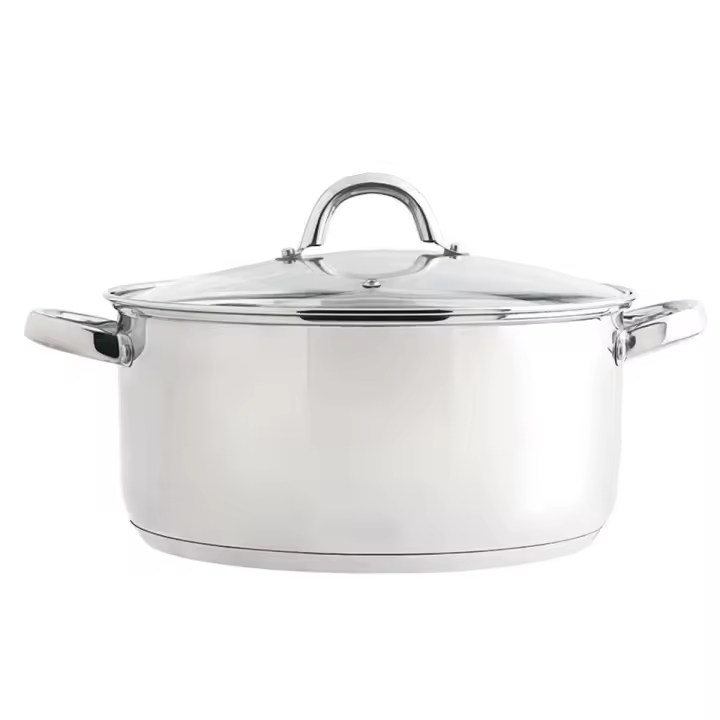 Cacerola de acero inoxidable con tapa Ottawa Quid - Disponible de 18 a 30CM y hasta 9.6L de capacidad - Aptas para todo tipo de cocinas incluida inducción y apta lavavajillas - 1