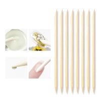 100PCS Herramientas De Arte De Uñas Limpiador De Cutícula Palitos De Madera Naranja Con Diamantes Picker De Piedras Herramientas De Manicura Y Pedicura - details 2