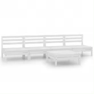 VIDAXL 3082488 conjunto de muebles exterior de color blanco fabricado en madera de pino maciza - 1