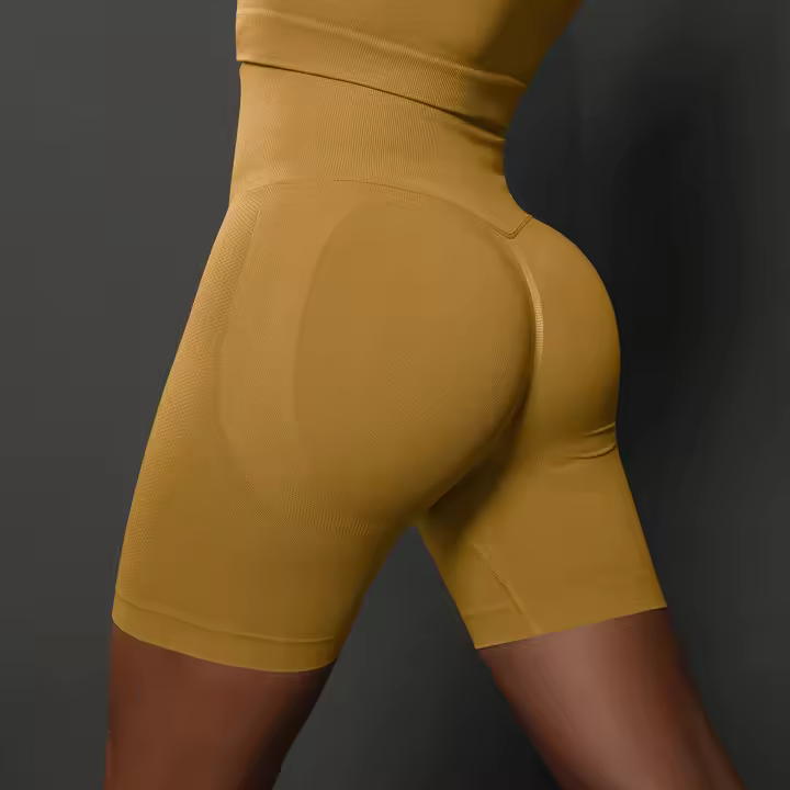 SSITO Pantalones cortos sin Costura para Mujer, pantalones cortos de Yoga with Realce, pantalones cortos de entrenamiento para Gimnasio, pantalones cortos deportivos de High Belt para Fitness, ropa short para Mujer - 1