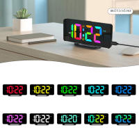 Reloj De Alarma Digital Con Luz Ambiental RGB Y Cargador USB Reloj Electrónico Dimmable Para Mesa/Muro Mostrador De Tiempo Semanal - details 9