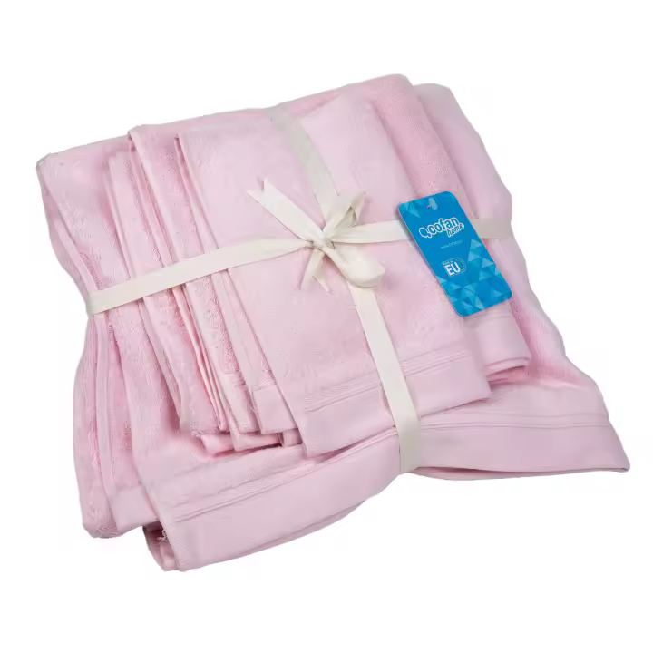 Cofan Juego de 3 Toallas Rosa Claro de Alta Calidad | Set de Toallas 100% Algodón | Absorbentes y Suaves - 1