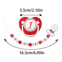 Conjunto De Clip De Perlas De Lujo Para Chupete Rojo Para Recién Nacidos Soporte Para Bebés Con Cadena Y Letras Regalo Para Baño De Oveja De Silicona Para Bebés Recién Nacidos Y Bebés Recién Nacidos - details 0