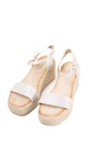Lyla Wang sandalias doradas con cuña de esparto diseño trenzado y elegante cierre perfectas para el verano - details 21
