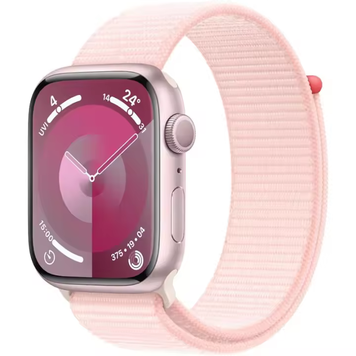 Apple Watch Series 9 GPS 45mm aluminio con correa deportiva rosa claro - 1