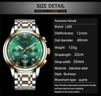 Reloj De Hombre LIGE 2024 Chronógrafo Deportivo De Lujo Marca Relojes De Cuarzo Acero Inoxidable Impermeable Con Manos Luminosas Y Calendario Completo - details 6