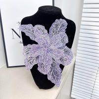 1PC Parche De Encaje Floral 3D Con Lentejuelas Bordado Multicapa Para Ropa Material De Sastre DIY Hecho a Mano Vestido De Noche Brillante - details 8