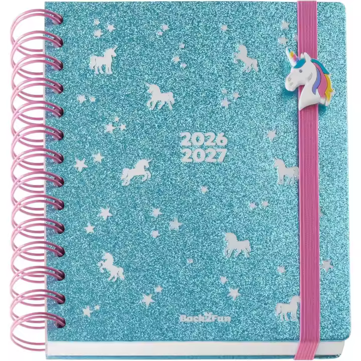 Miquelrius MR26967 Agenda 2026 2027 día página, Doble espiral metálico, Tamaño 15,5 x 18 cm, 2 páginas de pegatinas y marcapáginas, Cartón forrado, Abalorio para pulsera, Agenda escolar primaria, [...] - 1