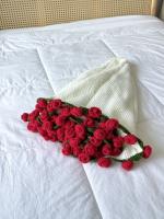 Manta De Rosas Terminadas En Crochet Suave De Acrílico Para Regalo De Día De La Madre Para Mamá Manta Para Sofa Y Cama - details 12