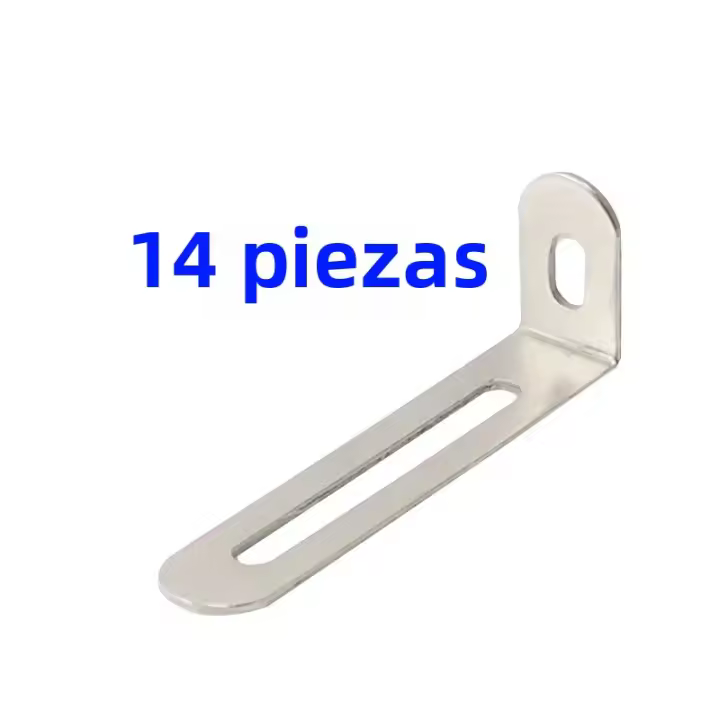 14pcs De Angulares De Esquina L-Shaped Con Agujeros Longos Accesorios De Conexión Para Muebles De Madera Bracket De Ángulo Recto Fijación - 1