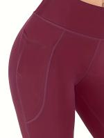 Leggings De Yoga Para Mujer Cintura Alta Levanta Glúteos Estilo Flare Duraderos Elásticos Con Bolsillos Adecuados Para Todas Las Estaciones - details 9