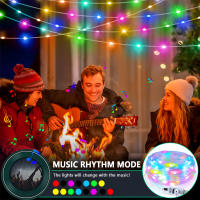 Luces De Cadena LED IP65 Impermeables Con Control Remoto Bluetooth Y Aplicación De Música USB Recargable Para Decoración De Fiestas De Navidad Y Cumpleaños - details 9
