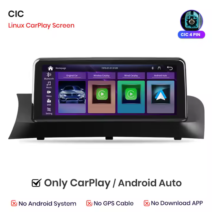 AWESAFE inalámbrico CarPlay Android Auto Radio para BMW X3, F25, X4, F26, años 2014 2015 2016 coche reproductor multimedia GPS 2 din autoradio volante controles RDS Bluetooth - 1