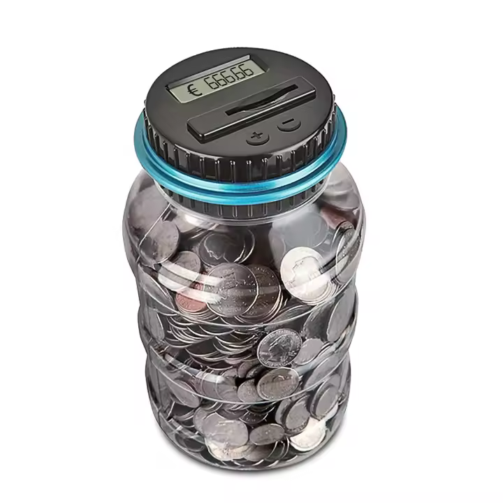 Caja De Ahorro Electrónica Con Contador De Monedas LCD Para USD Y EURO Caja De Almacenamiento De Monedas Regalo Creativo - 1