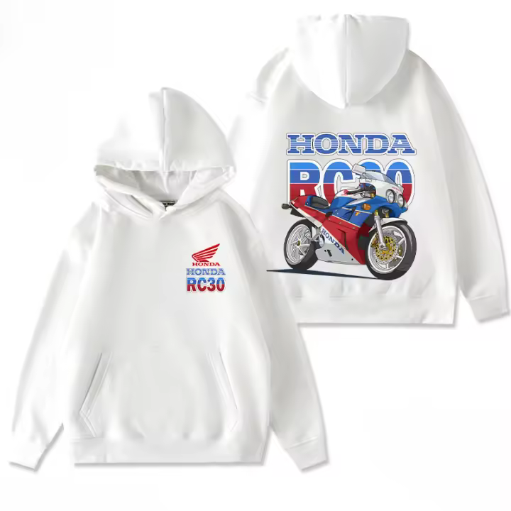  Sudadera De Capucha Para Hombre Honda RC30 1990 Motocicleta Customizada Para Clubes Al Aire Libre Con Capucha Estampado De Motocicleta Material De Algodón Otoño E Invierno - 1