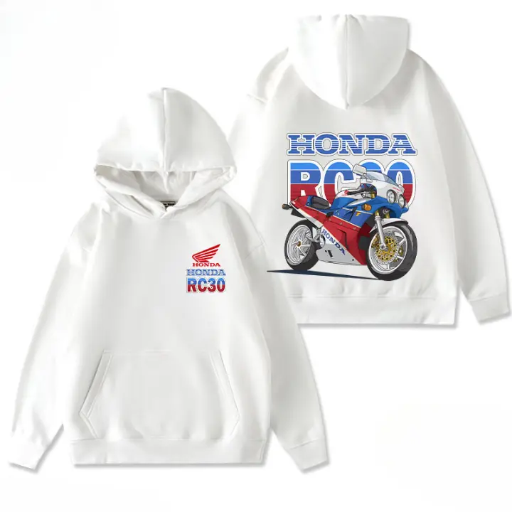 Sudadera De Capucha Para Hombre Honda RC30 1990 Motocicleta Customizada Para Clubes Al Aire Libre Con Capucha Estampado De Motocicleta Material De Algodón Otoño E Invierno - 1