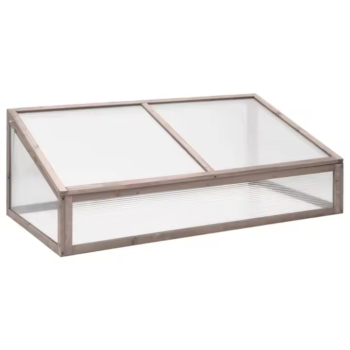 vidaXL Invernadero madera de abeto 110x58,5x39 cm jardinera Color Gris,  orange, y mas - 1