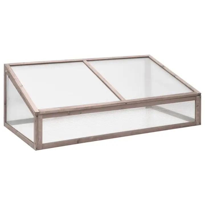 vidaXL Invernadero madera de abeto 110x58,5x39 cm jardinera Color Gris,  orange, y mas - 1