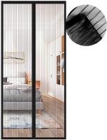 Tela Mosquitera Magnetica para Puerta Corredera, 100x210cm, Color negra, Cortina con Iman Repelente Mosquitos para de Sala de Estar la Puerta del Balcón Puerta Corredera de Patio - details 4