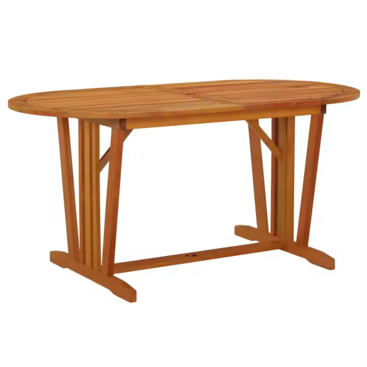 vidaXL Mesa de jardín madera maciza de eucalipto 160x85x75 cm - 1
