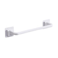Barra De Toallas Autoadhesiva En Blanco Y Negro Opcional Soporte De Toallas Para Baño Y Cocina Antirrosa Herramienta Doméstica Sencilla - details 5