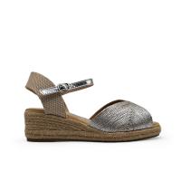 Calzados soraia, Sandalia de antelina y plataforma de yute, espardeñas de cuña, para mujer. - details 2