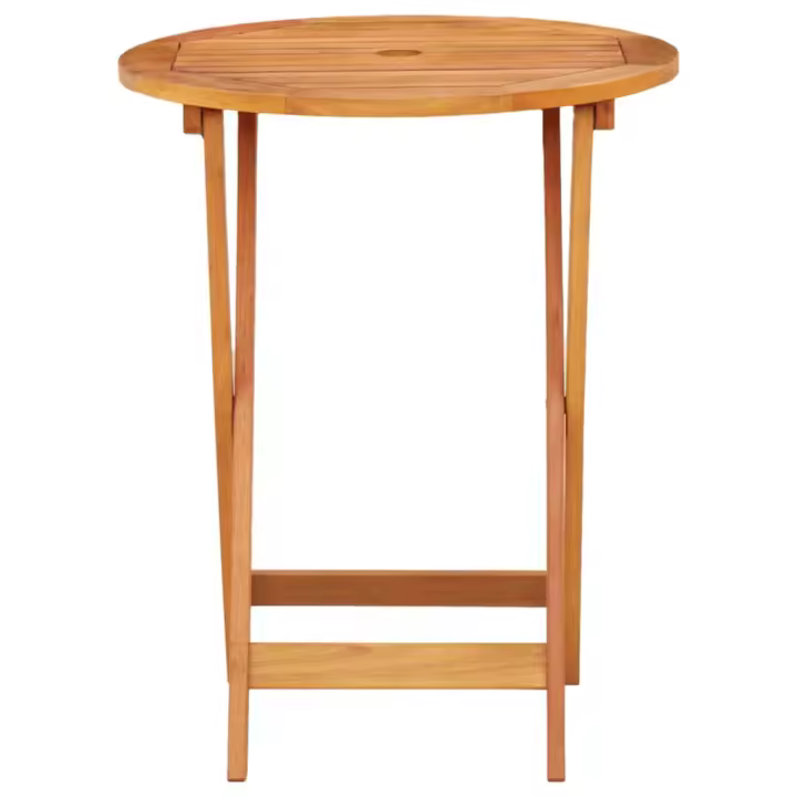 VidaXL Mesa de jardín Colina plegable madera de eucalipto Ø60x75 cm - 1
