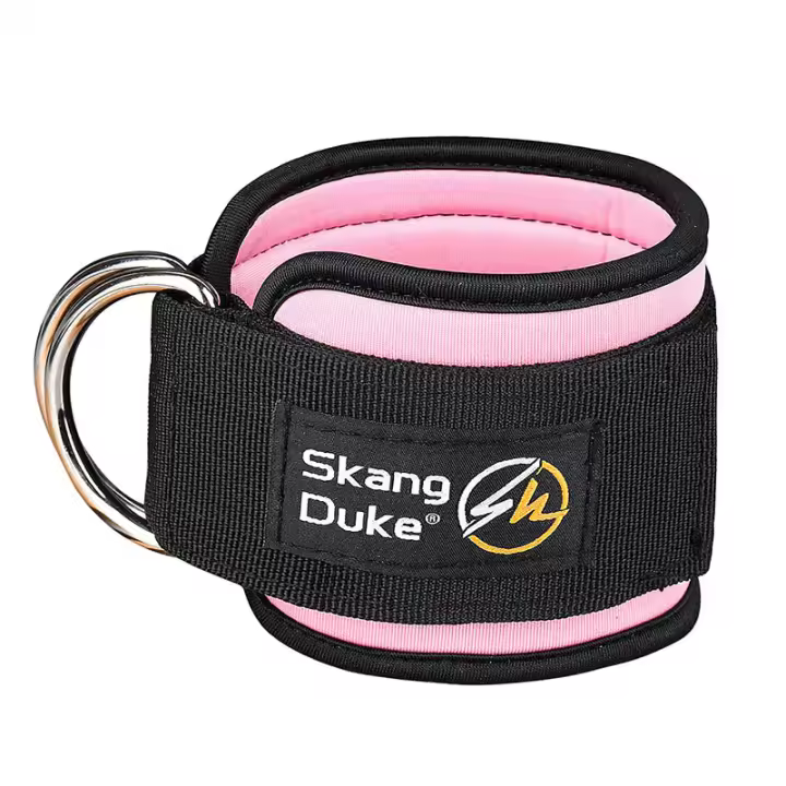 Banda De Tendón De Aquiles Ajustable De Doble Anillo Doble Ajuste Soporte De Entrenamiento De Pierna De Gimnasio Negro Rosa Tamaño Libre - 1