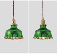Lámpara Colgante Minimalista Japonesa De Vidrio Creativa Y Personalizada LED Verde En Bronce Para Iluminación De Habitaciones Y Salones - details 14