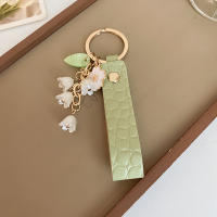 Llavero De Cuero Con Flor De Valldemossa Para Mujer Moda Coreana Dulce Llaveros Verdes Fairycore Accesorios Nuevos 2024 - details 3