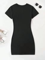 Vestido De Verano Para Mujer Estampado A-Line Cintura Natural Manga Corta Vestido Casual De Pierna Larga Vestido De Noche Corto - details 4