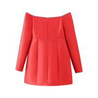 Vestido Mini De Hombro Solo Elegante Y Moda Para Mujer PB&ZA 2024 Primavera Ajustado Versátil Sin Mangas Cuello Abierto Cierre De Zipper - details 4