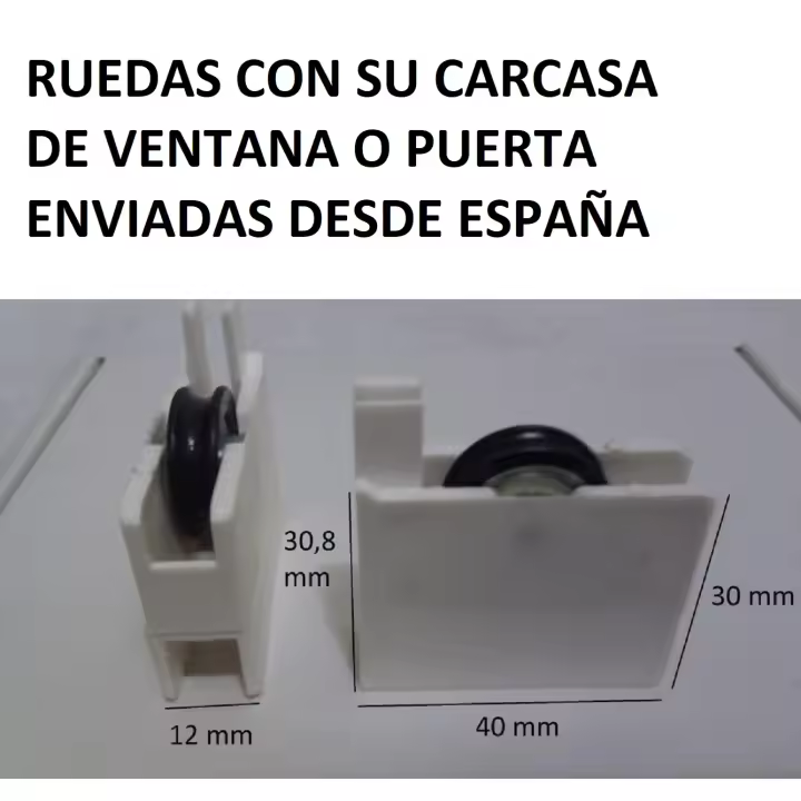 10 RUEDAS DE VENTANA O PUERTA CORREDERA P2 PARA RECAMBIO DE CORREDERAS DE ALUMINIO - 1