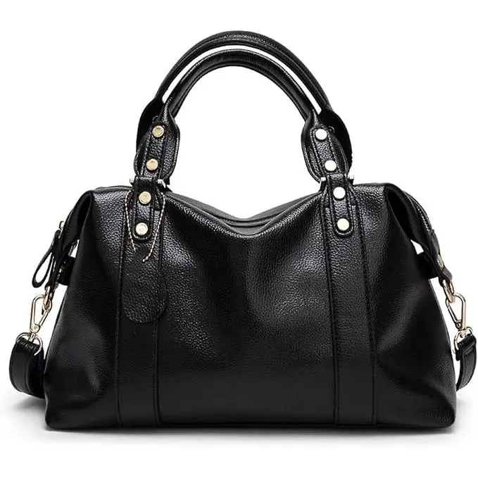 Elegant Bolso de Mujer, Bolso de hombro para Mujer, impermeable, viaje de trabajo, cite, Bolso Boston, Negro, L - 1