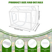 Carpa De Jardín Para Plantas Insecto-Resistente Y Anti-Pájaros PVC Cubierta Temporada Fría Calentamiento Invernadero Portátil Protección UV Y Viento - details 4