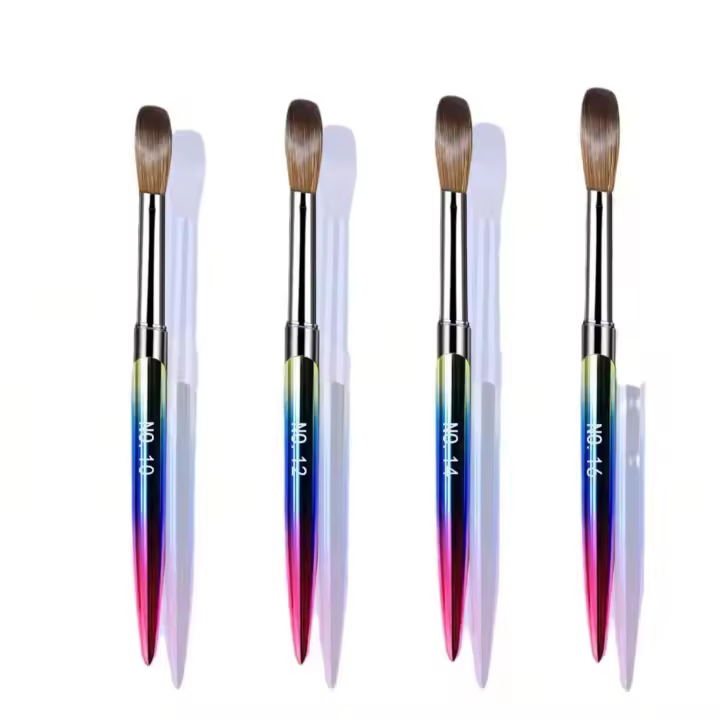 Set De 4 Pinceles De Uñas Acrílicas Para Mujeres Set De Pinceles De Extensión De Gel Y Polvo De Acrílico Para Domicilio DIY - 1