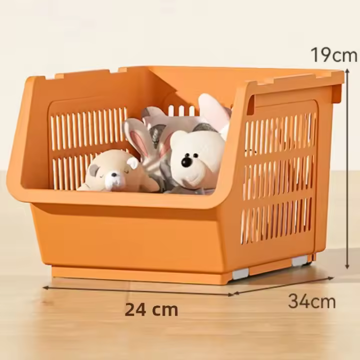 Cesta De Almacenamiento Plegable Para Cocina Y Juguete Con Diseño De Agujeros Capacidad De Carga Fuerte Y Diseño De Banda Vacía Racks De Almacenamiento Portátiles Para Frutas Y Verduras - 1
