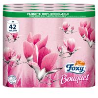 Foxy Bouquet | Papel Higiénico 42 Triple rollos | Papel Rosa con Aroma a Rosa | Certificación PEFC | 100% Energía eléctrica renovable | Paquete reciclable producido con plástico reciclado - details 0
