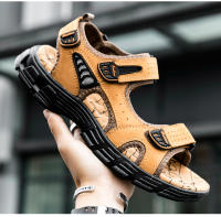 Sandalias Clásicas Para Hombre Verano Cuero Genuino Ligero Casual Moda Talla 38-46 Sandalias De Exterior Con Cierre De Correa Y Hebilla - details 16