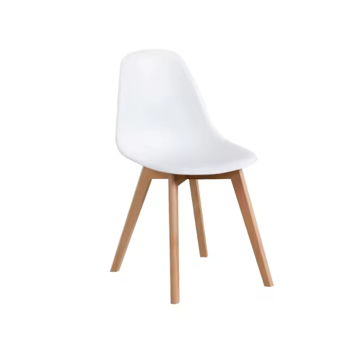 Silla de comedor marca Nordicohome de estilo nórdico 'Star' color blanco o negro con las patas de madera - 1